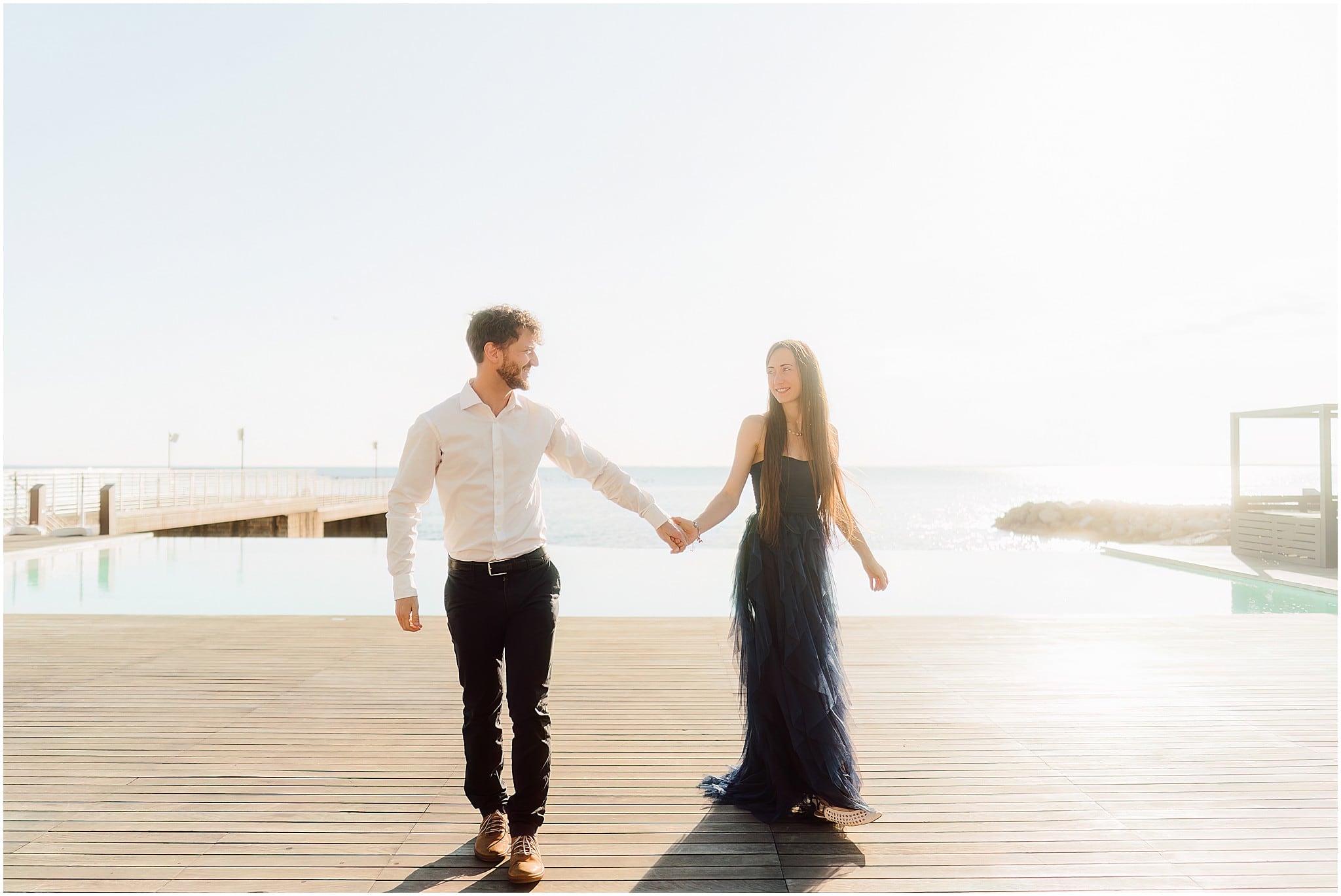 Servizio fotografico prematrimoniale elegante a Portopiccolo