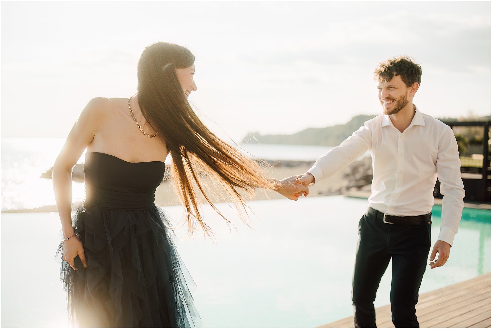 Servizio fotografico prematrimoniale elegante a Portopiccolo