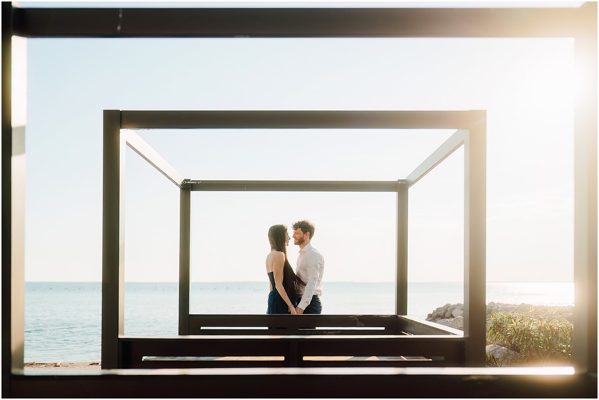 Servizio fotografico prematrimoniale elegante a Portopiccolo