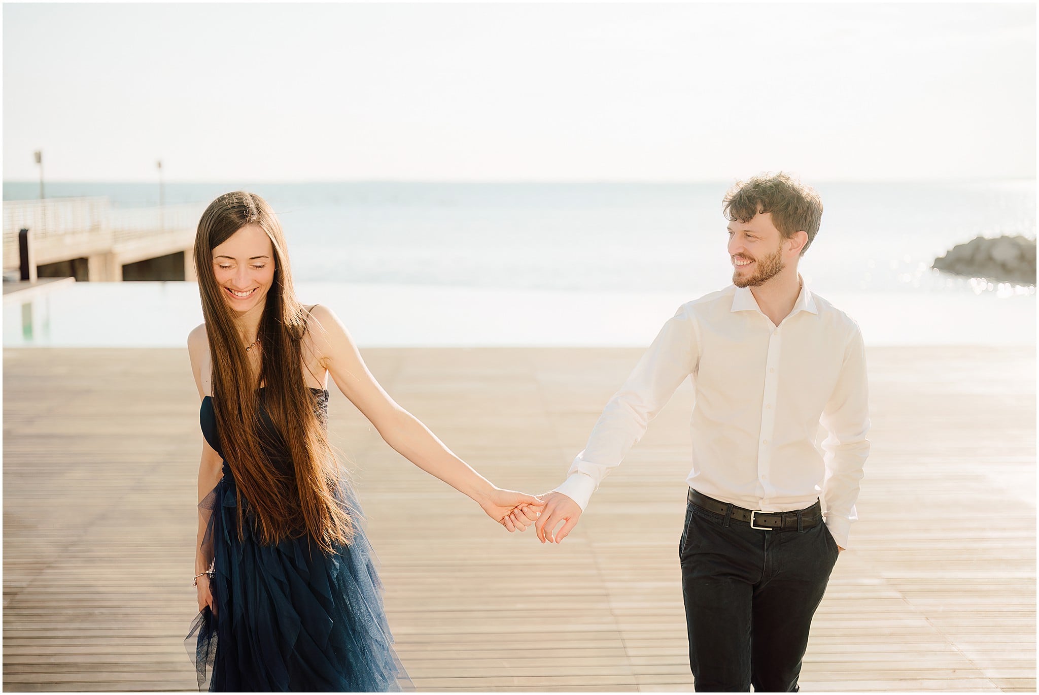 Servizio fotografico prematrimoniale elegante a Portopiccolo